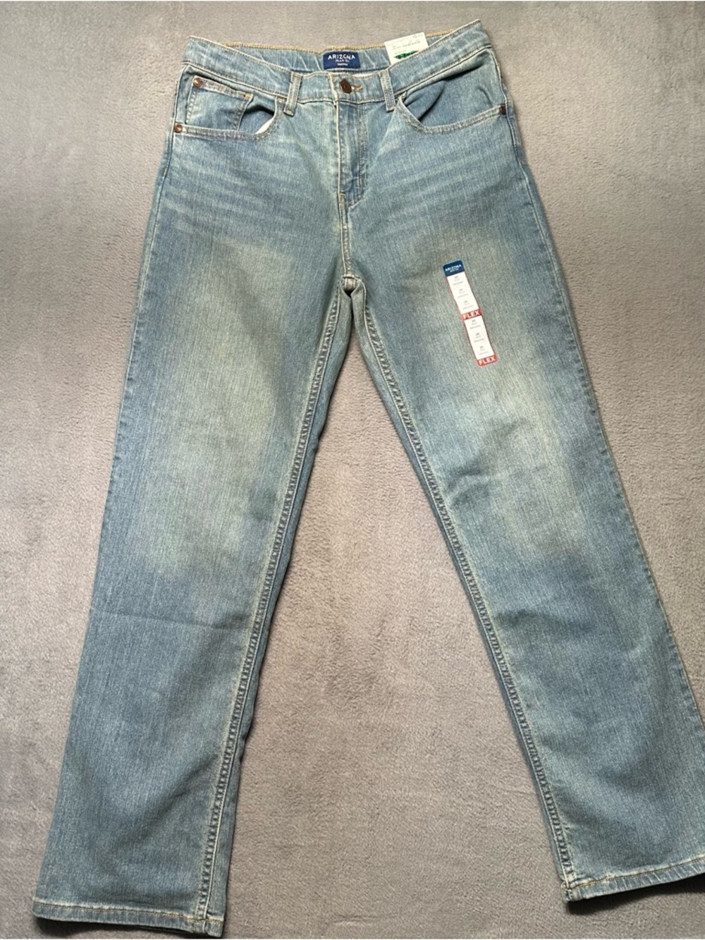 Arizona Straight Fit Original Jeans Boys 20 Regular Blue Flex Stretch Denim NWT